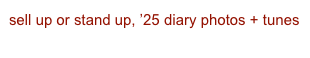 sell up or stand up, ’25 diary photos + tunes